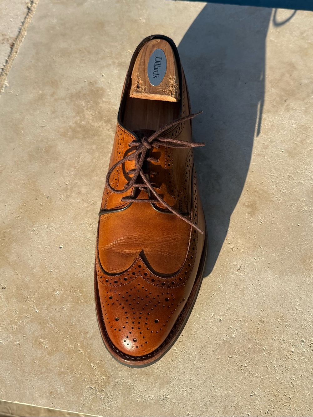 Allen Edmonds Dress Brogue Oxford Shoes in Tan Brown -